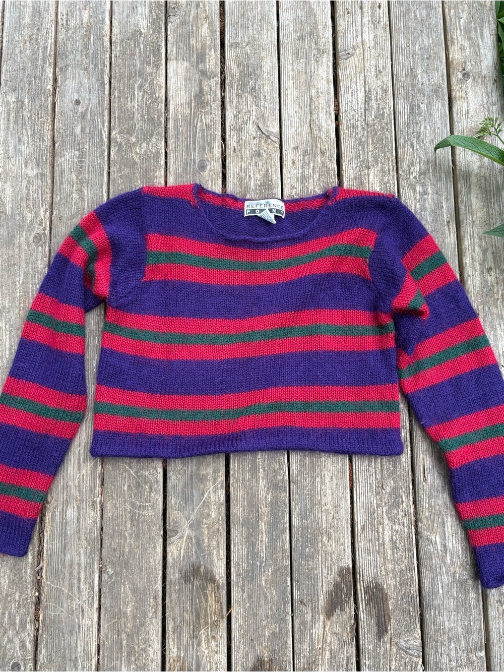 Y2K Cropped Stripe Women’s Wool Sweater